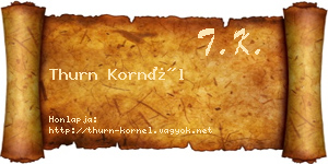 Thurn Kornél névjegykártya